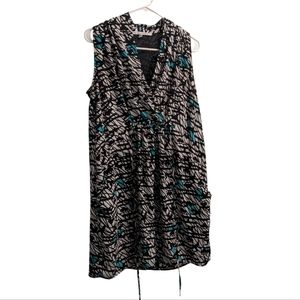 Collective Concepts Black and Blue Patterned Summer Dress M